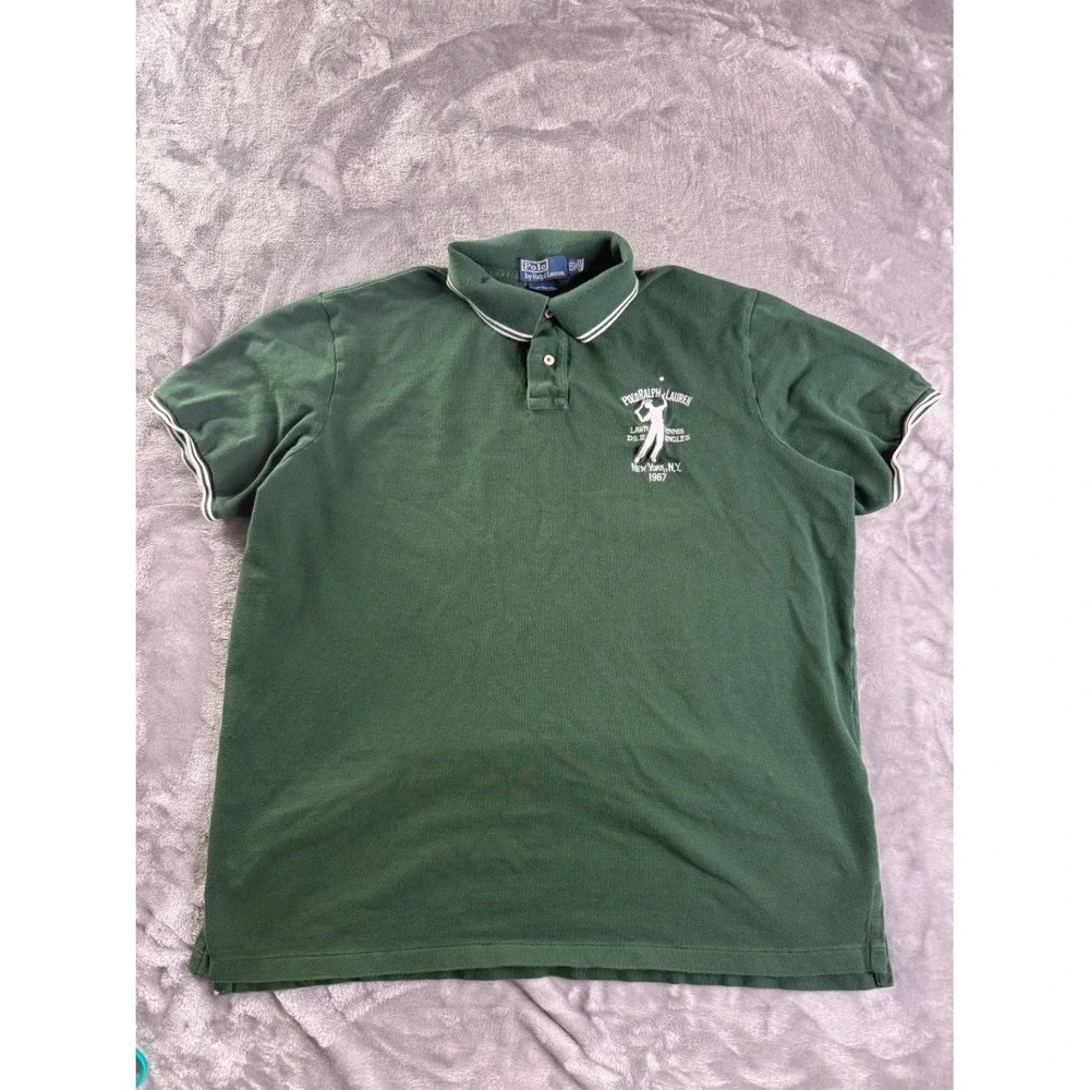 Polo Ralph Lauren Lawn Tennis Singles New York 1967 Men's XXL Green